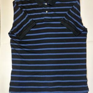 Polo by Ralph Lauren Medium Black and Blue Striped Shirt